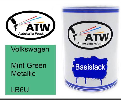 Volkswagen, Mint Green Metallic, LB6U: 500ml Lackdose, von ATW Autoteile West.